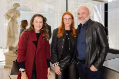 da esquerda para direita, a arquiteta Priscilla Müller, Denise Remor, e o arquiteto Jayme Bernardo