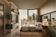 Os apartamentos de dois quartos terão soluções voltadas à longevidade dos moradores, incluindo piso aquecido no banheiro da suíte, tomadas em alturas mais elevadas e dispositivos de emergência próximos à cama e no banheiro.