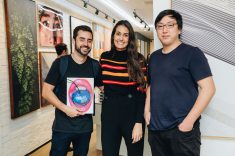 Os arquitetos Pedro Sunyé e Lucas Issey, do Y Arquitetos, com Catherine Braska