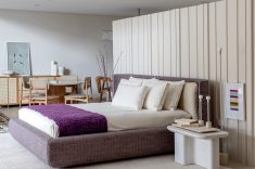 Cama Origem: ambiente das arquitetas Carolina Rauen e Larissa Garbers do escritório Rauen Garbers 